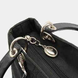 Dior Black Nylon Medium Lady Dior Tote Bag