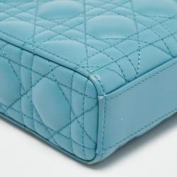 Pre Owned Dior Blue Cannage Leather Medium D-Joy Tote