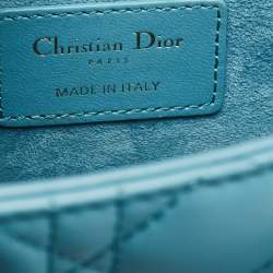 Pre Owned Dior Blue Cannage Leather Medium D-Joy Tote