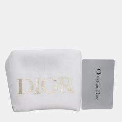 Dior White Leather Zodiac Pixel Micro Lady Dior Tote Bag