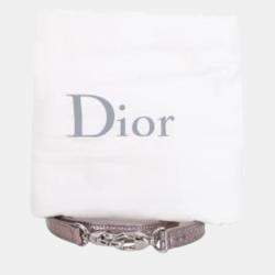 Dior Metallic Leather Medium Microcannage Lady Dior Tote Bag