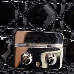 Pre Owned Dior Black Cannage Patent Leather Miss Dior Promenade Shoulder Bag