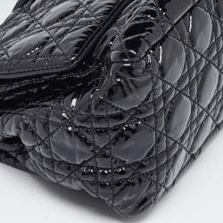 Pre Owned Dior Black Cannage Patent Leather Miss Dior Promenade Shoulder Bag