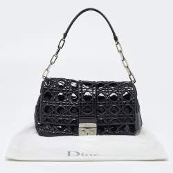 Pre Owned Dior Black Cannage Patent Leather Miss Dior Promenade Shoulder Bag