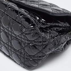 Pre Owned Dior Black Cannage Patent Leather Miss Dior Promenade Shoulder Bag