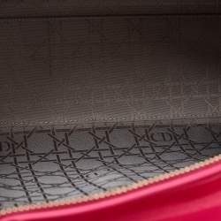 Pre Owned Dior Fuschia Cannage Leather Large Lady Dior Tote