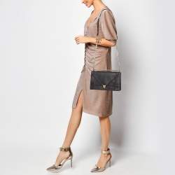 Pre Owned Dior Black Leather Medium Diorama Shoulder Bag