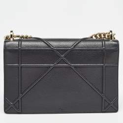 Pre Owned Dior Black Leather Medium Diorama Shoulder Bag