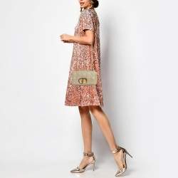 Pre Owned Dior Light Beige Cannage Leather Small Caro Shoulder Bag