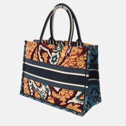 Dior Multicolour Canvas Embroidered Large Paisley Book Tote Bag