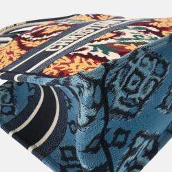 Dior Multicolour Canvas Embroidered Large Paisley Book Tote Bag