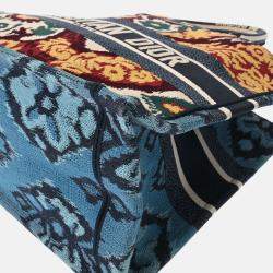 Dior Multicolour Canvas Embroidered Large Paisley Book Tote Bag