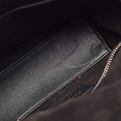 Pre Owned Dior Black/Multicolor Leather Beaded Fringe Mini Lady Dior Tote