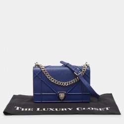 Dior Blue Leather Medium Diorama Shoulder Bag