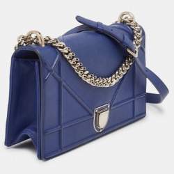 Dior Blue Leather Medium Diorama Shoulder Bag