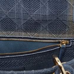 Dior Blue Cannage Embroidered Canvas Medium Lady D-Lite Tote