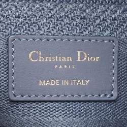 Dior Blue Cannage Embroidered Canvas Medium Lady D-Lite Tote