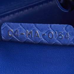 Pre Owned Dior Blue Python Mini Lady Dior Tote