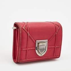 Dior Pink Leather Diorama Trifold Wallet