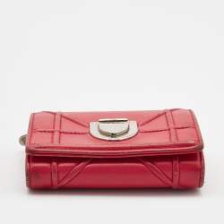 Dior Pink Leather Diorama Trifold Wallet