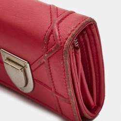 Dior Pink Leather Diorama Trifold Wallet