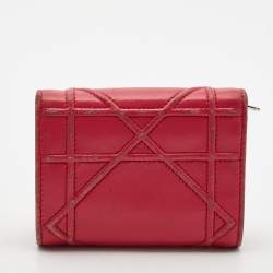 Dior Pink Leather Diorama Trifold Wallet