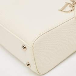 Pre Owned Dior Off White Lizard Mini Lady Dior Tote
