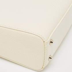Pre Owned Dior Off White Lizard Mini Lady Dior Tote