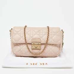 Pre Owned Dior Light Pink Cannage Leather Miss Dior Promenade Chain Clutch