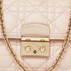Pre Owned Dior Light Pink Cannage Leather Miss Dior Promenade Chain Clutch