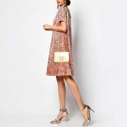 Pre Owned Dior Light Yellow Patent Leather Diorama Club Shoulder Bag