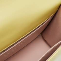 Pre Owned Dior Light Yellow Patent Leather Diorama Club Shoulder Bag