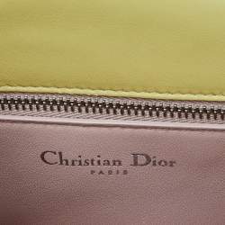 Pre Owned Dior Light Yellow Patent Leather Diorama Club Shoulder Bag