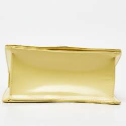 Pre Owned Dior Light Yellow Patent Leather Diorama Club Shoulder Bag