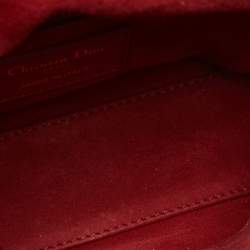 Pre Owned Dior Red Leather Mini Studded Supple Lady Dior Tote
