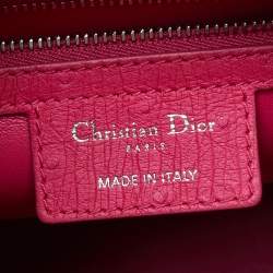 مملوكة مسبقًا Dior Pink Ostrich Leather Large Lady Dior Tote