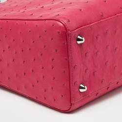 مملوكة مسبقًا Dior Pink Ostrich Leather Large Lady Dior Tote