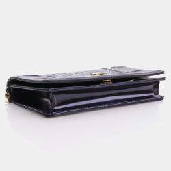 Dior Dark Blue Patent Leather Diorama Wallet on Chain