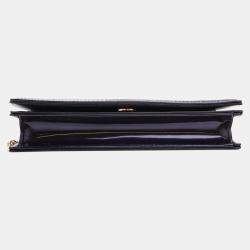 Dior Dark Blue Patent Leather Diorama Wallet on Chain