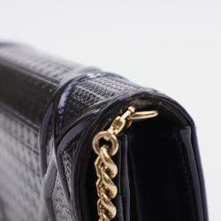 Dior Dark Blue Patent Leather Diorama Wallet on Chain