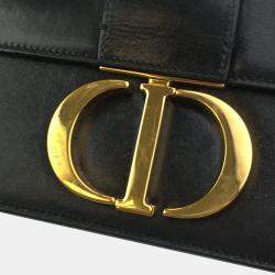 Dior Black Leather 30 Montaigne Shoulder Bag