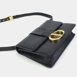 Dior Black Leather 30 Montaigne Shoulder Bag