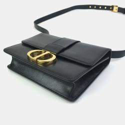 Dior Black Leather 30 Montaigne Shoulder Bag