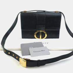 Dior Black Leather 30 Montaigne Shoulder Bag