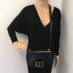 Dior Black Leather 30 Montaigne Shoulder Bag