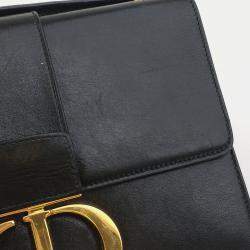 Dior Black Leather 30 Montaigne Shoulder Bag