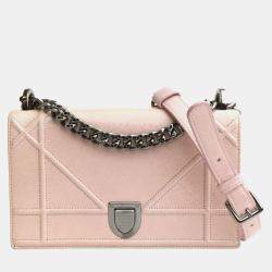 Dior Pink Leather Small Diorama Shoulder Bag