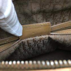 Pre Owned Dior Beige Patent Leather Large Lady Dior Tote Bag