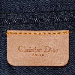 Pre Owned Dior Blue/brown Denim and Leather Saddle Bag