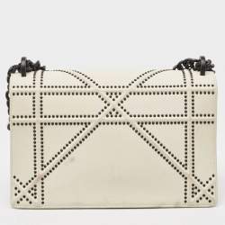 Dior White Leather Medium Diorama Flap Shoulder Bag